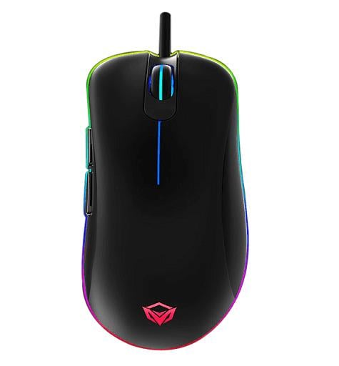 Игровая мышь проводная MEETION GM19 на 6+1 кнопки RGB подсветка Черный (27717opti)