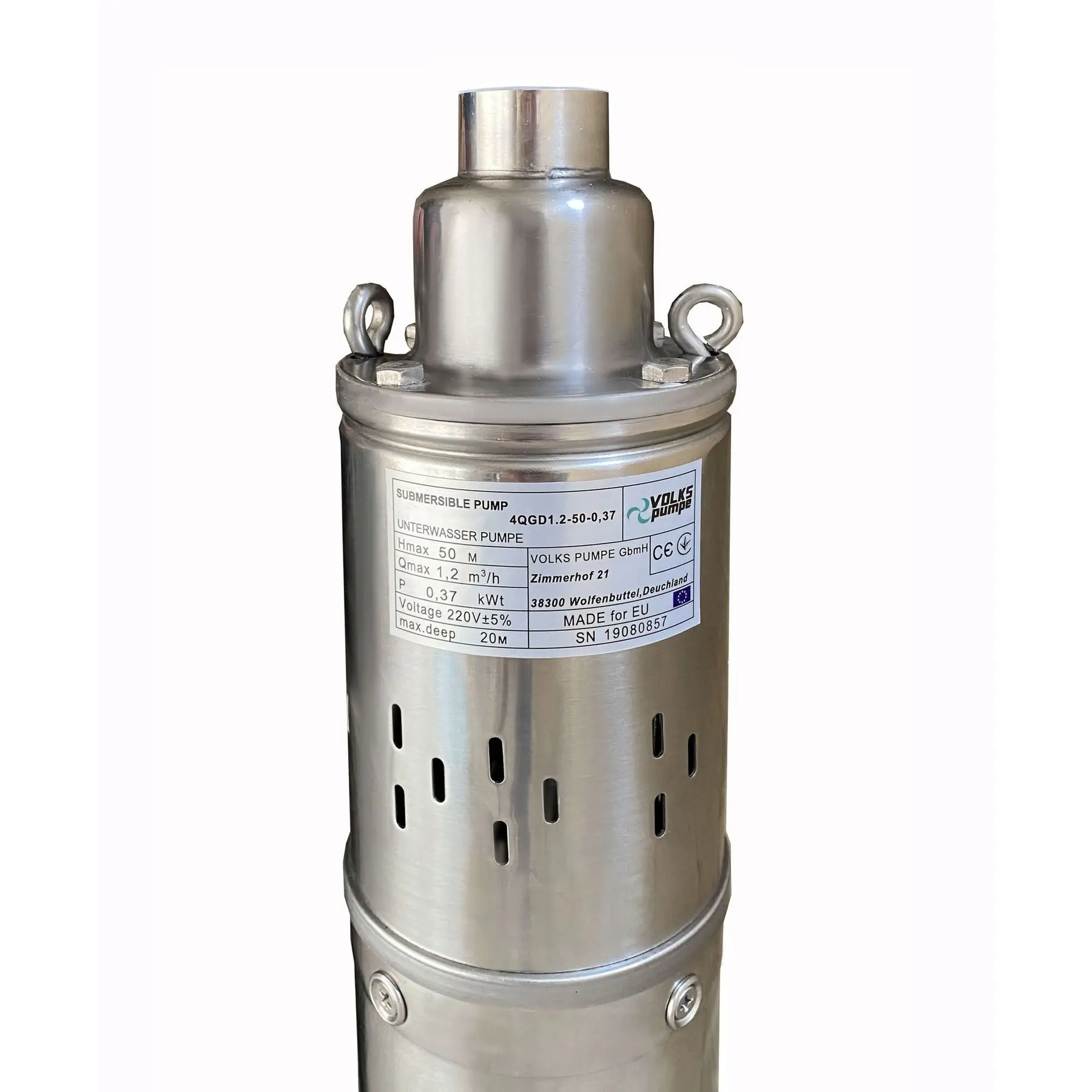 Насос свердловинний шнековий VOLKS pumpe 4QGD 1,2-50-0,37 кВт 4" кабель 15 м (GSR-000011997) - фото 4 Насос свердловинний шнековий VOLKS pumpe 4QGD 1,2-50-0,37 кВт 4" кабель 15 м (GSR-000011997) - фото 4