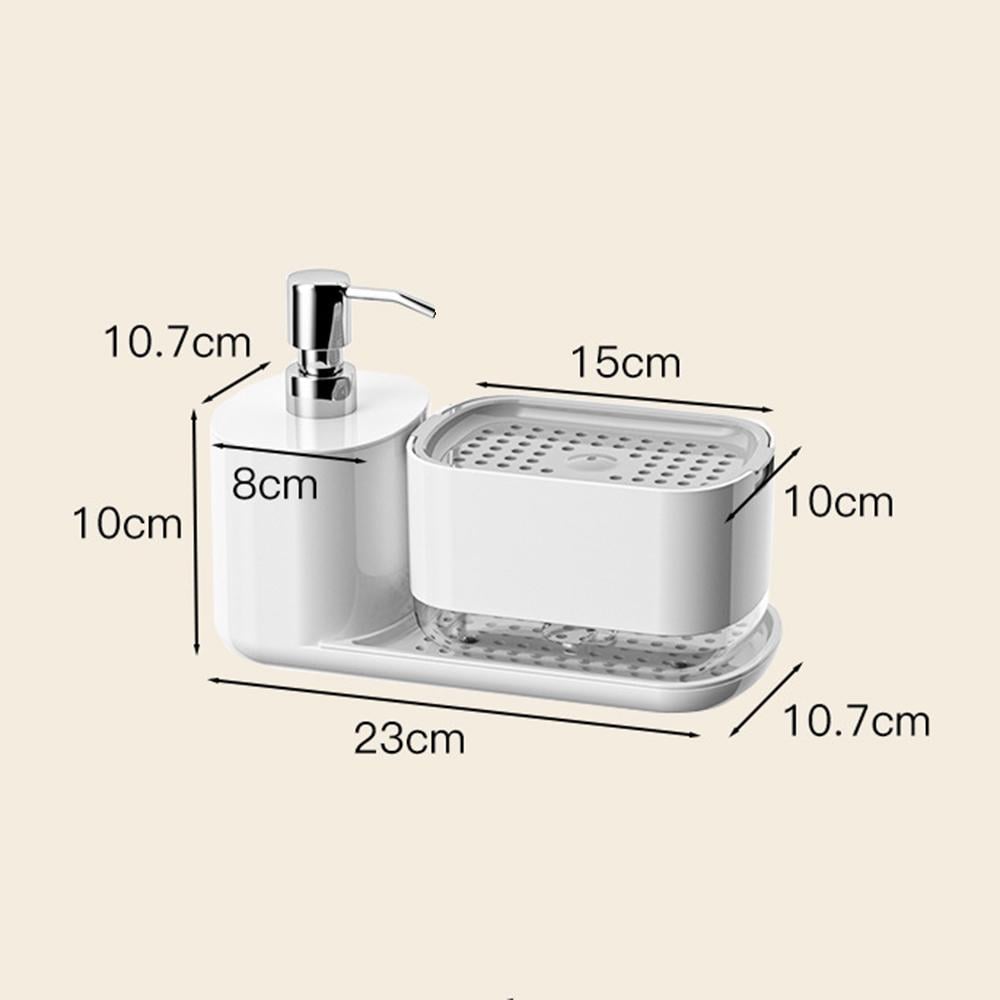 Диспенсер с держателем губки Kitchen Soap Pump Dispenser Белый (DSPNMC-WHT-0774) - фото 6 Диспенсер с держателем губки Kitchen Soap Pump Dispenser Белый (DSPNMC-WHT-0774) - фото 6