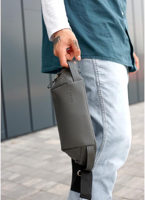Сумка через плечо мужская Sambag экокожаная водостойкая Графитовый (2618898873) - фото 4