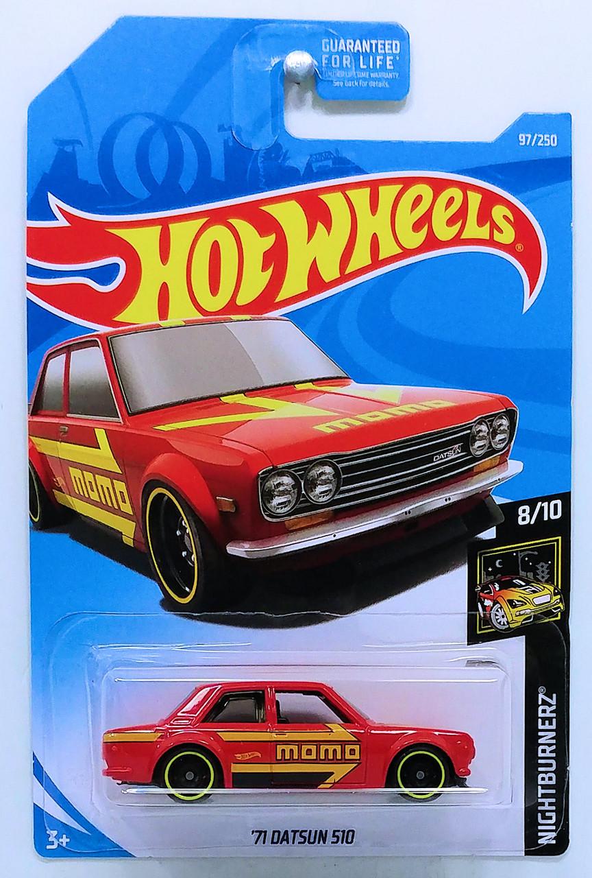 Игрушечная машинка Hot Wheels 71 Datsun 510 2019 Nightburnerz №097 MOMO (FYD14)