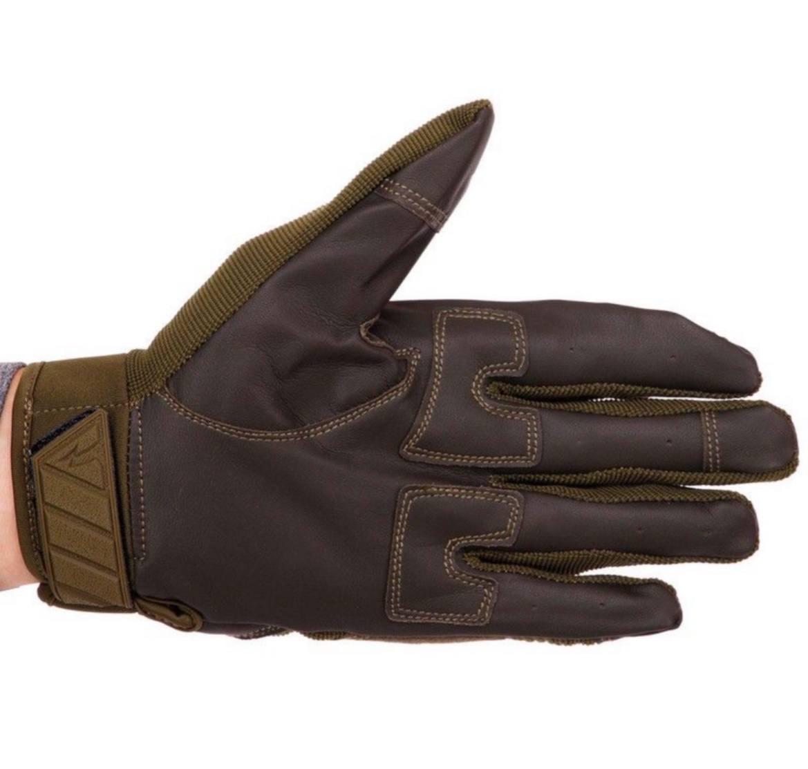 Рукавиці чоловічі повнопалі з пластиковими накладками XL Олива - фото 5 Рукавиці чоловічі повнопалі з пластиковими накладками XL Олива - фото 5