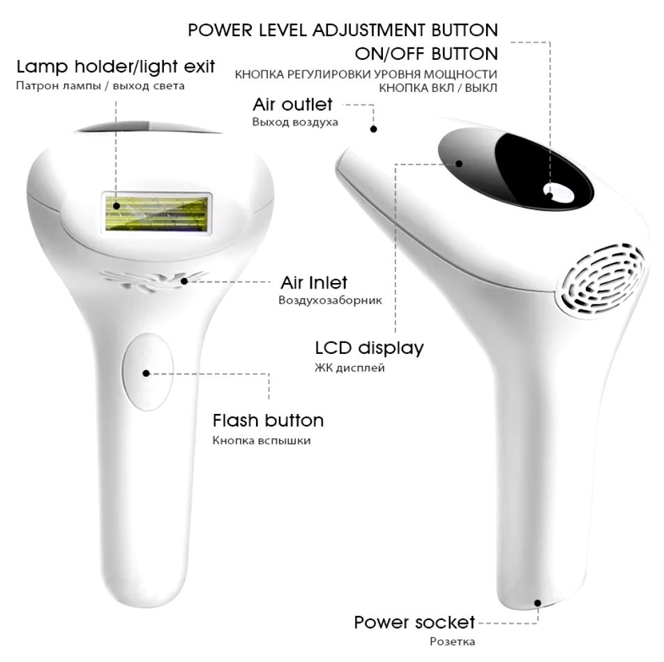Фотоэпилятор лазерный IPL 900K 8 уровней интенсивности (Лаз801) - фото 4