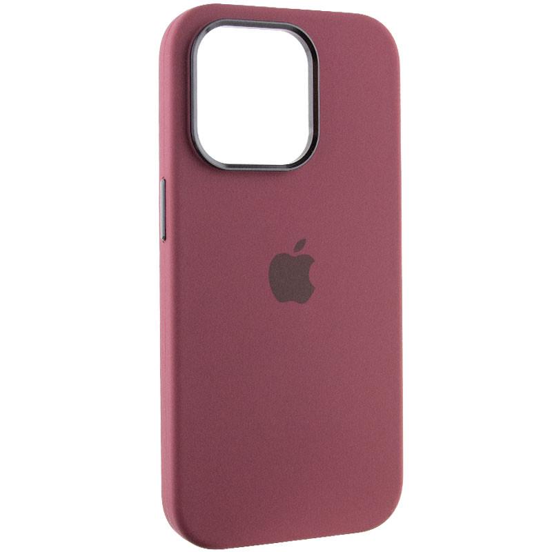 Протиударний чохол Silicone Case Metal Buttons (AA) для Apple iPhone 13 Pro (6.1") Бордовий / Plum