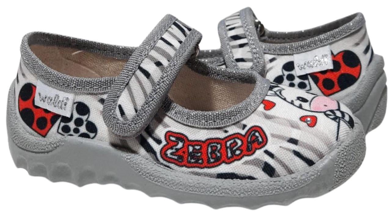 Тапочки для дівчаток Waldi 360-697/22 на липучках р. 22 Сірий