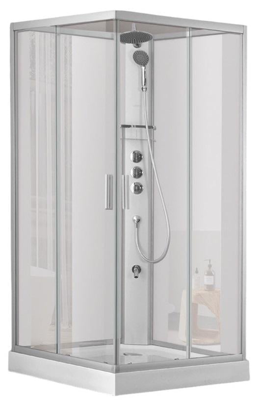Душевой бокс Dusel Hike 1000x1000x2100 мм прозрачное стекло Cатин (14023505) Душевой бокс Dusel Hike 1000x1000x2100 мм прозрачное стекло Cатин (14023505)