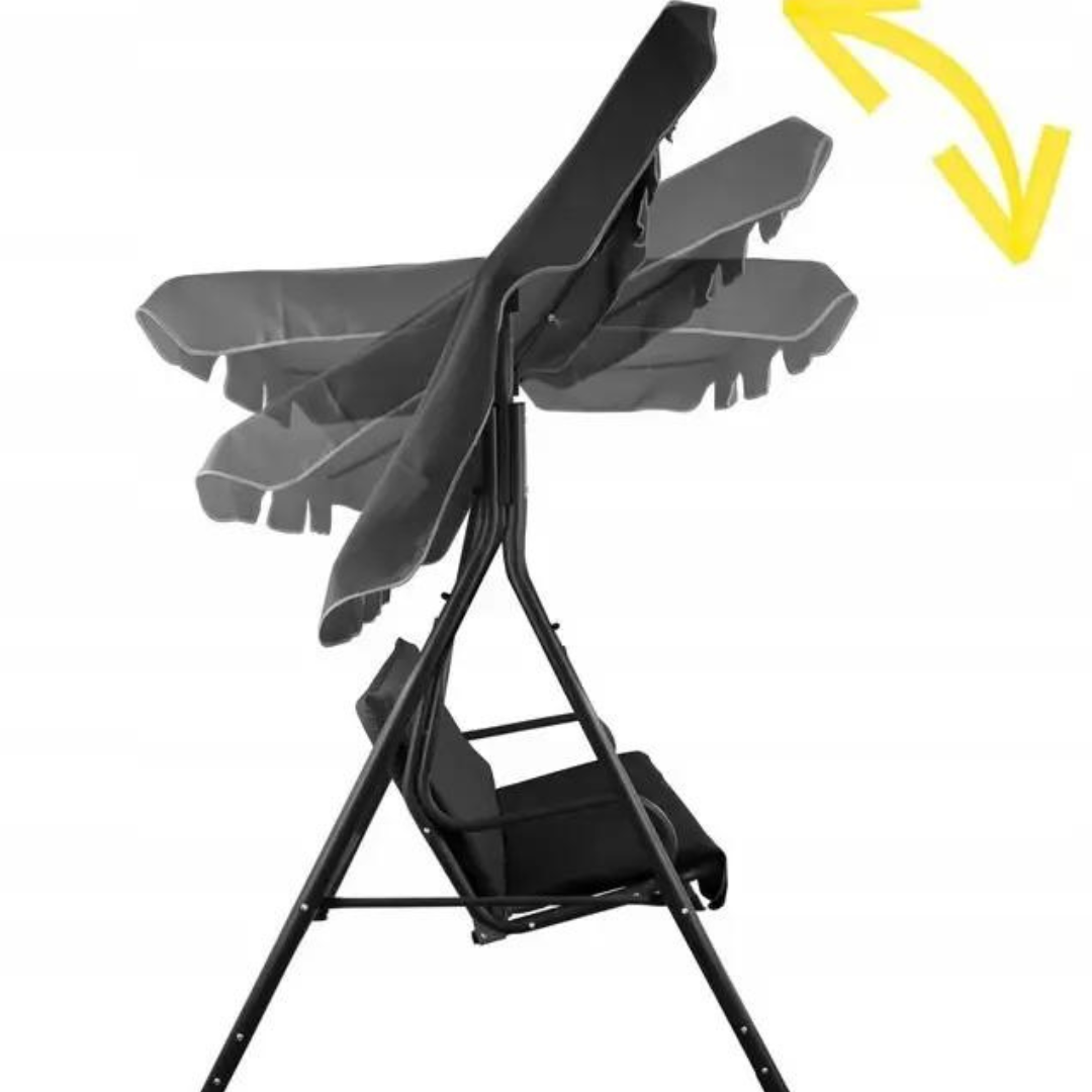 КачелЯ садовАЯ трехместнАЯ GardenLine KRE5422 с навесом 170x110x153 см Серый (PVO97) - фото 4