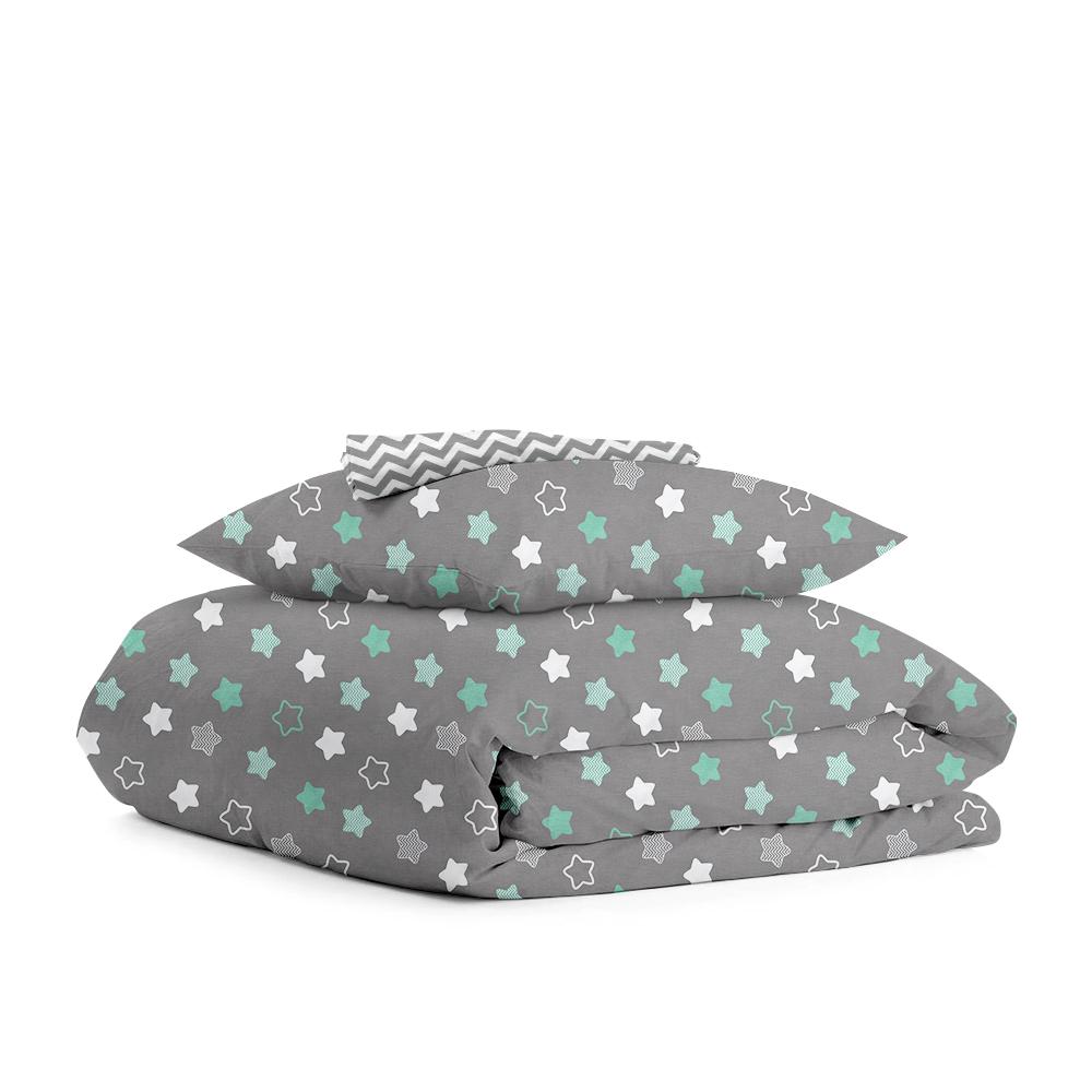 Комплект дитячої постільної білизни Cosas Star Zig Zigzag Grey 110х140 см на резинці (4822052062371)
