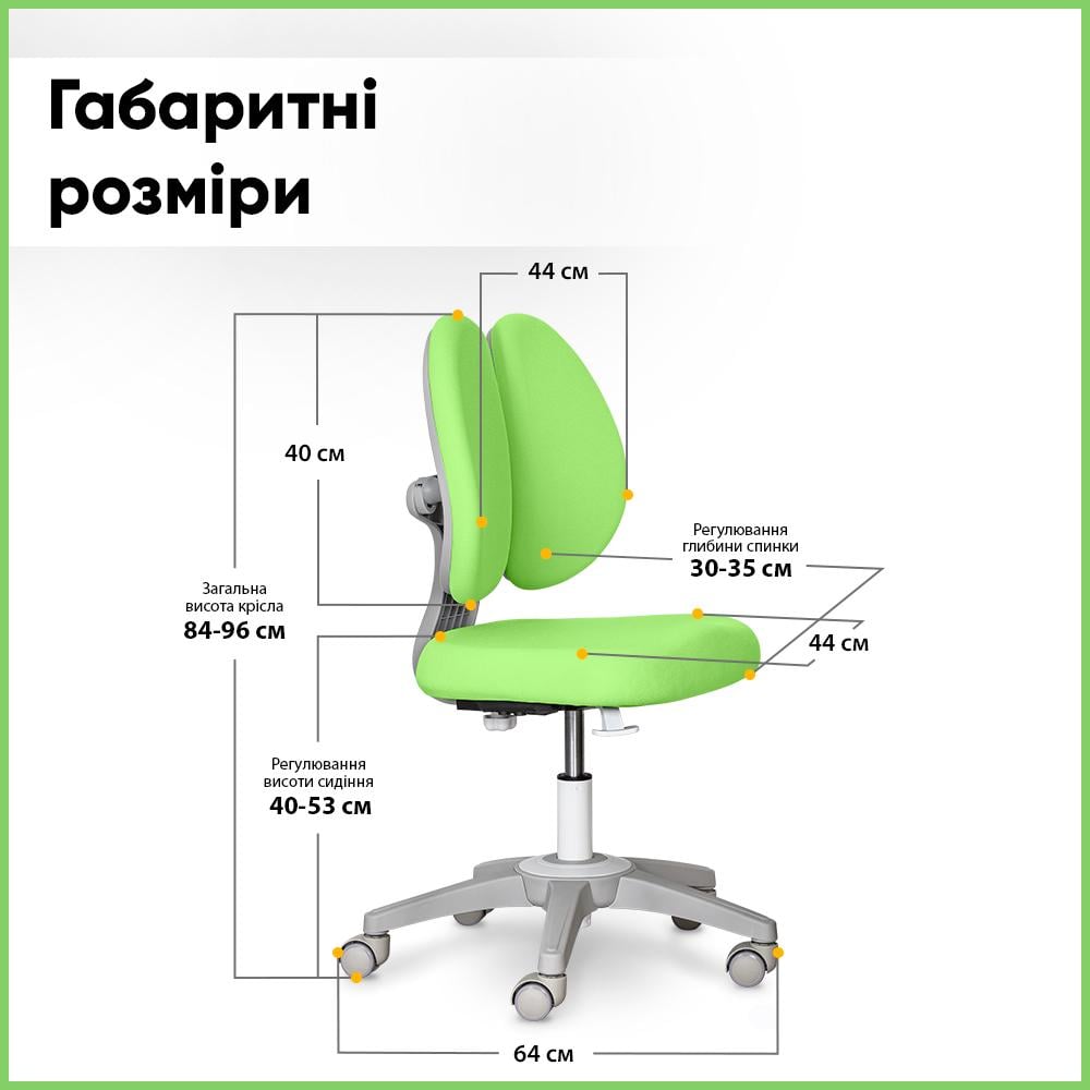 Кресло детское Mealux Sprint Duo Lite Зеленый (Y-412 Lite KZ) - фото 4