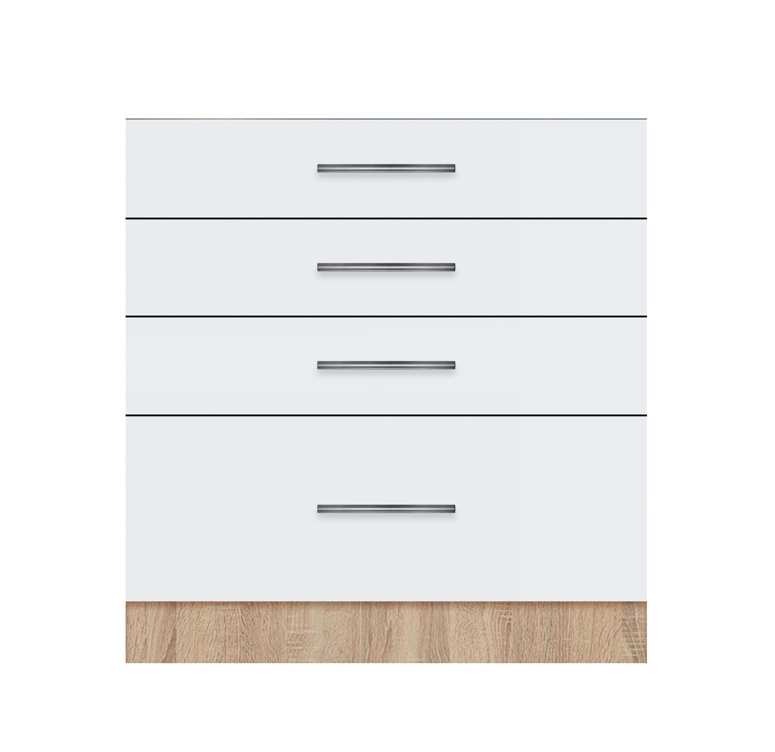 Тумба з чотирма ящиками МАКСІ-МЕблі без стільниці 700 Дуб сонома/Білий гладкий (70114)