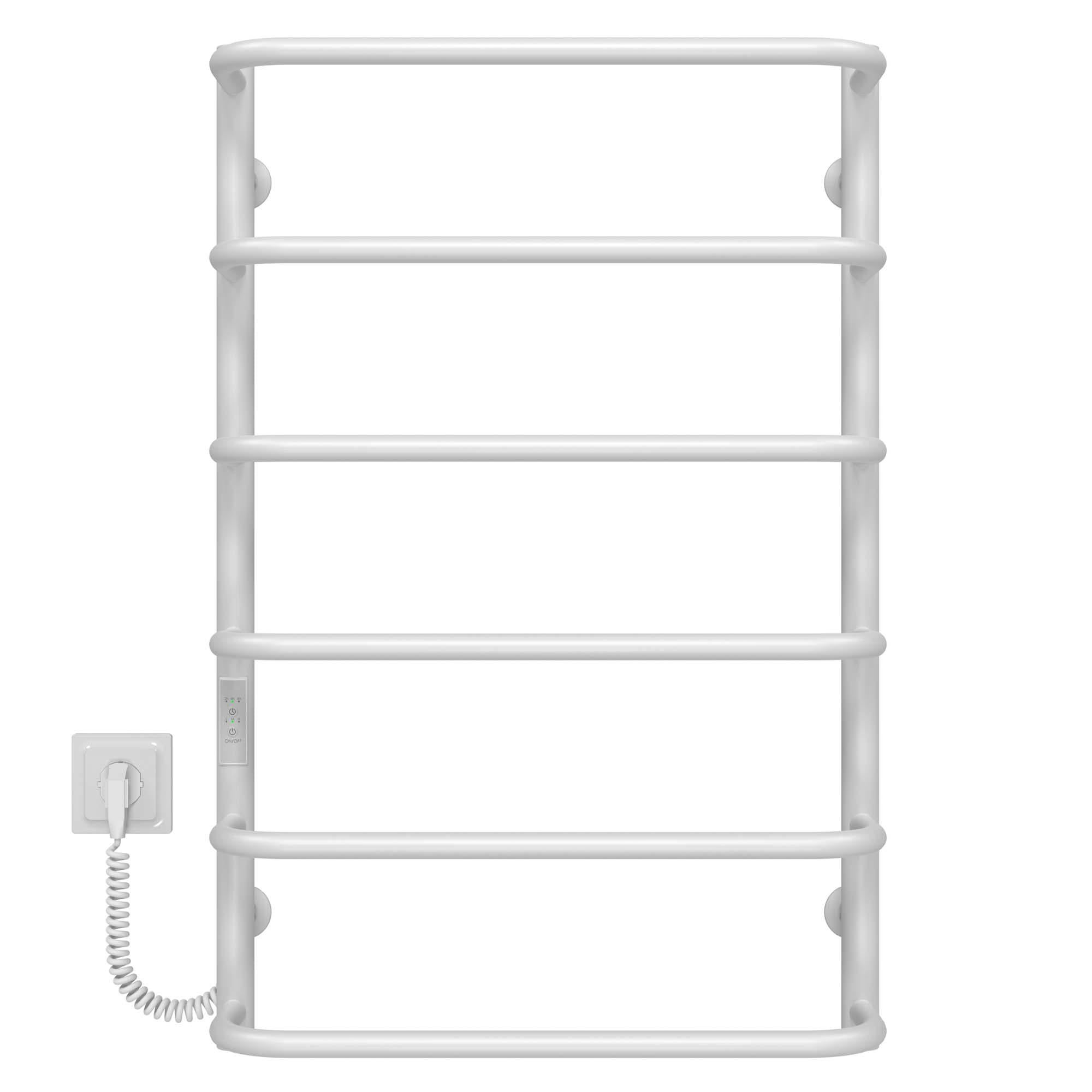 Полотенцесушитель электрический Deffi Стандарт П6 WD03 левое подключение нержавеющая сталь 500х800 мм Белый (C.SS.80.50.6.E.W.L.3)