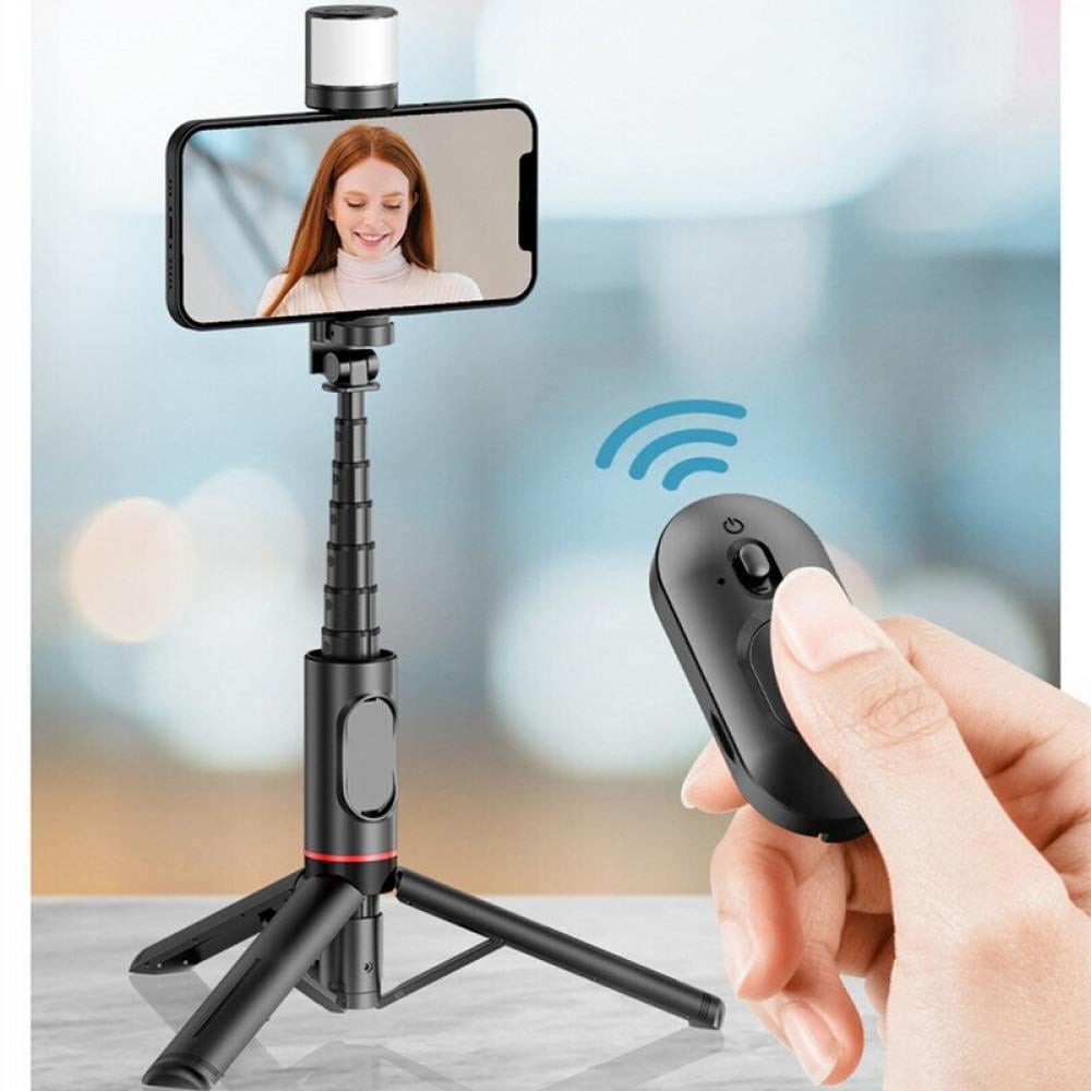 Селфи-монопод Q12S Selfie Stick Magic snapshot с подсветкой и Bluetooth кнопкой Белый - фото 10