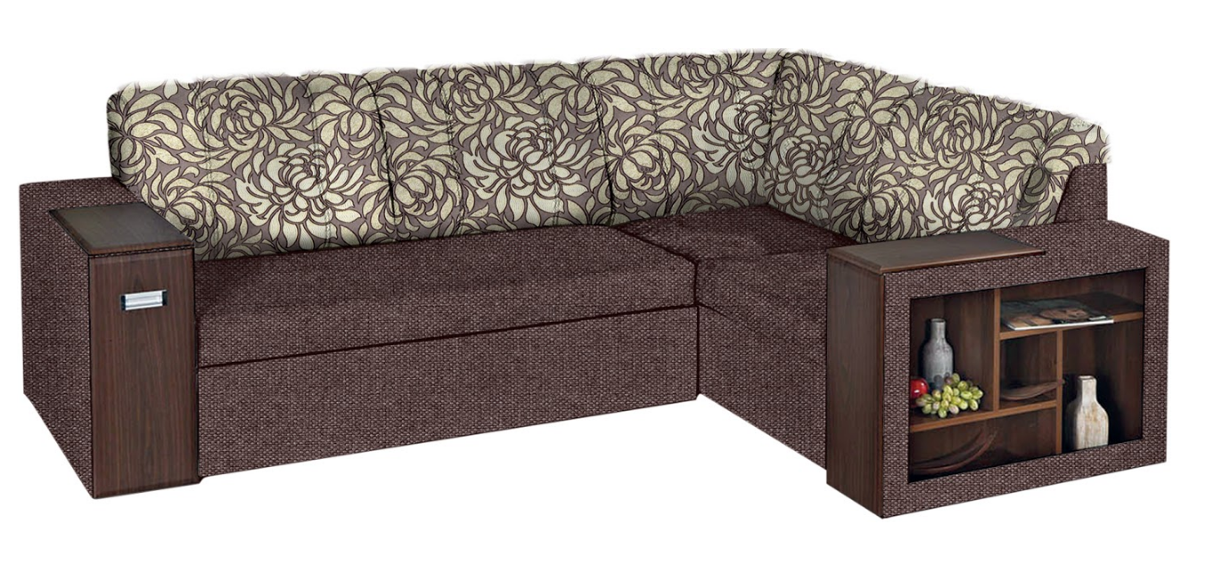 Диван ортопедический МФ Модерн Прадо раскладной натуральное дерево/текстиль Коричневый