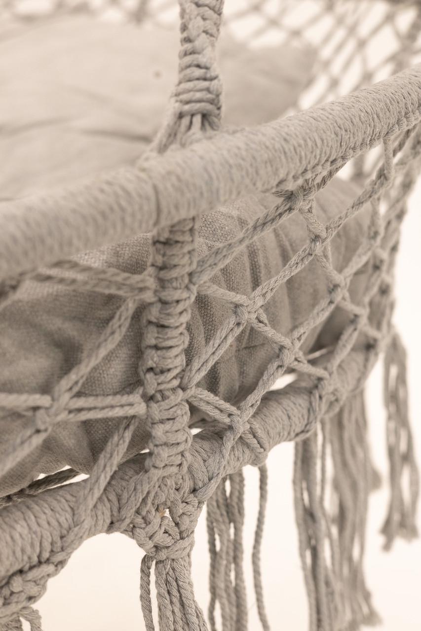 Кресло-качеля подвесное плетеное круглое WCG с мягкой подушкой 140 см Серый (QNSW11GR) - фото 5 Кресло-качеля подвесное плетеное круглое WCG с мягкой подушкой 140 см Серый (QNSW11GR) - фото 5