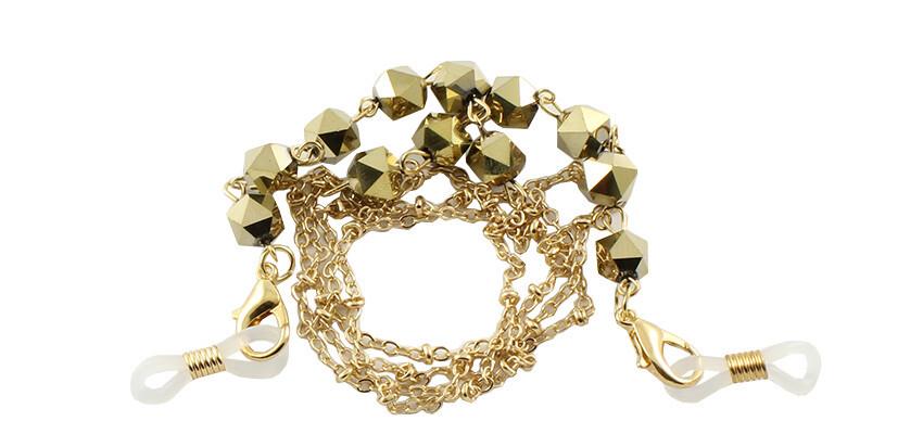 Цепочка для очков с декоративными камнями Золотой (03296)