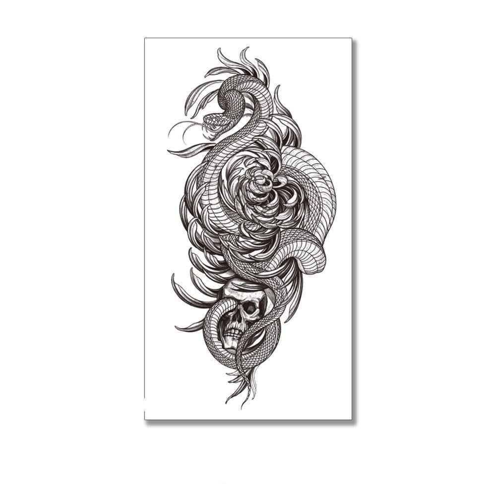 Тату тимчасове водостійке 3D велике Змія XQB-358 19,5 х9 см (4506418) Тату тимчасове водостійке 3D велике Змія XQB-358 19,5 х9 см (4506418)