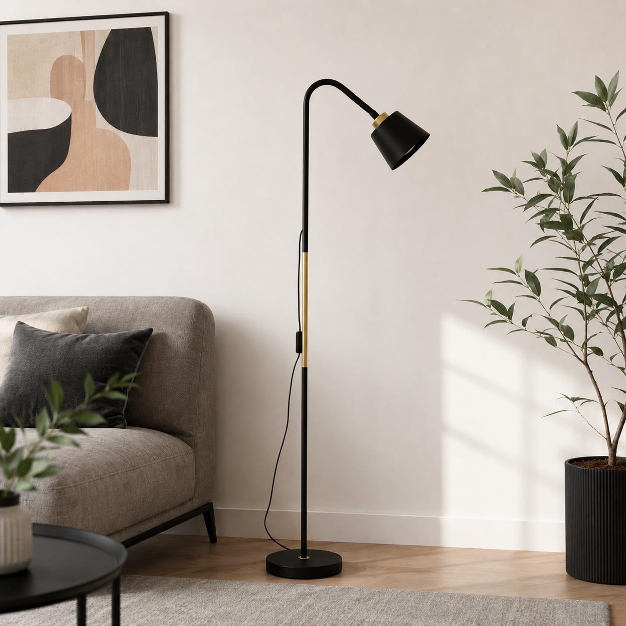 Торшер Luminaria TERRA E27 H1700 Black/Gold (36991626)