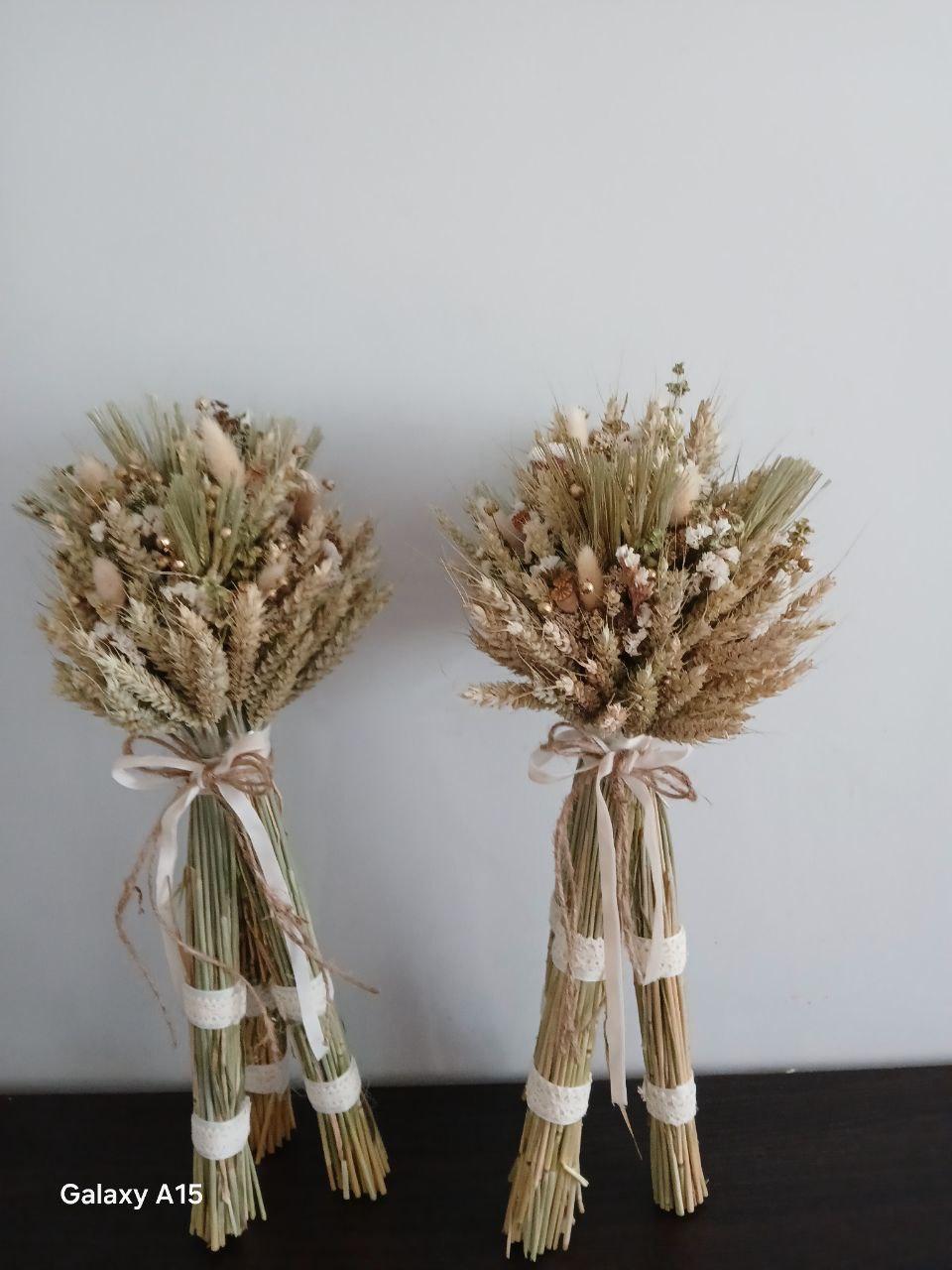 Дидух рождественский из колосья пшеницы/льна и овса на трех ножках 50-55 см с белой лентой (2822850612) - фото 4 Дидух рождественский из колосья пшеницы/льна и овса на трех ножках 50-55 см с белой лентой (2822850612) - фото 4