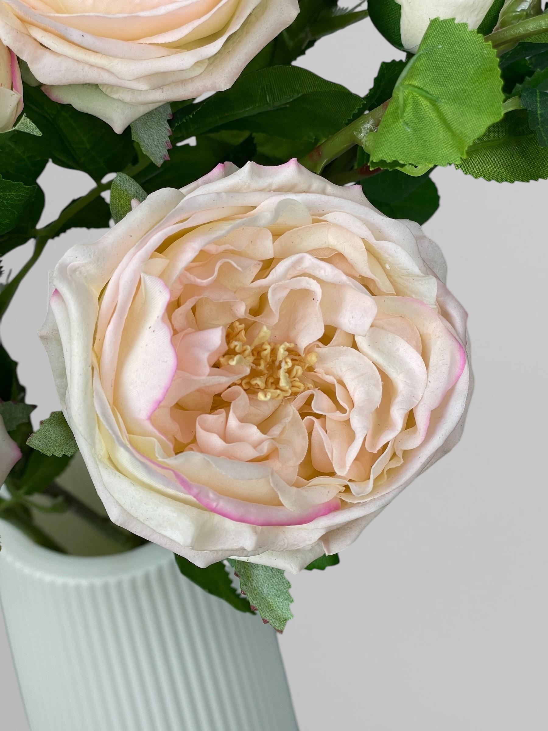 Искусственная роза Дэвида Остина ветка на 3 соцветия 72 см Персиковый (К02035) - фото 5