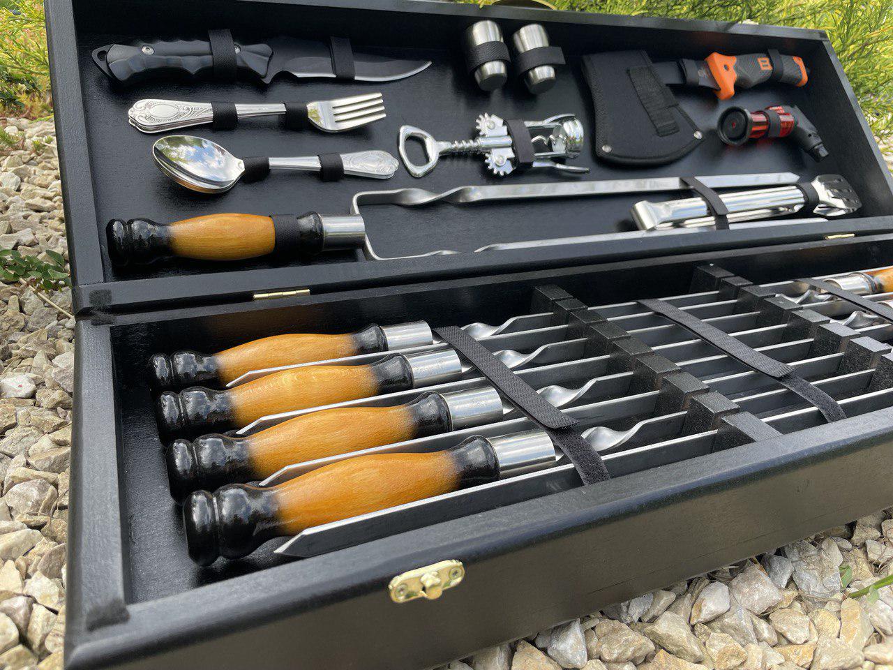 Набір шампурів Гриль АКВА в кейсі (11007264) - фото 4 Набір шампурів Гриль АКВА в кейсі (11007264) - фото 4