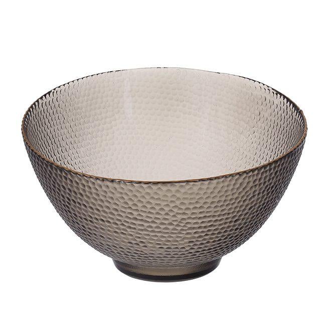 Салатник стеклянный Flora Bauble Серый 22 см (28414)