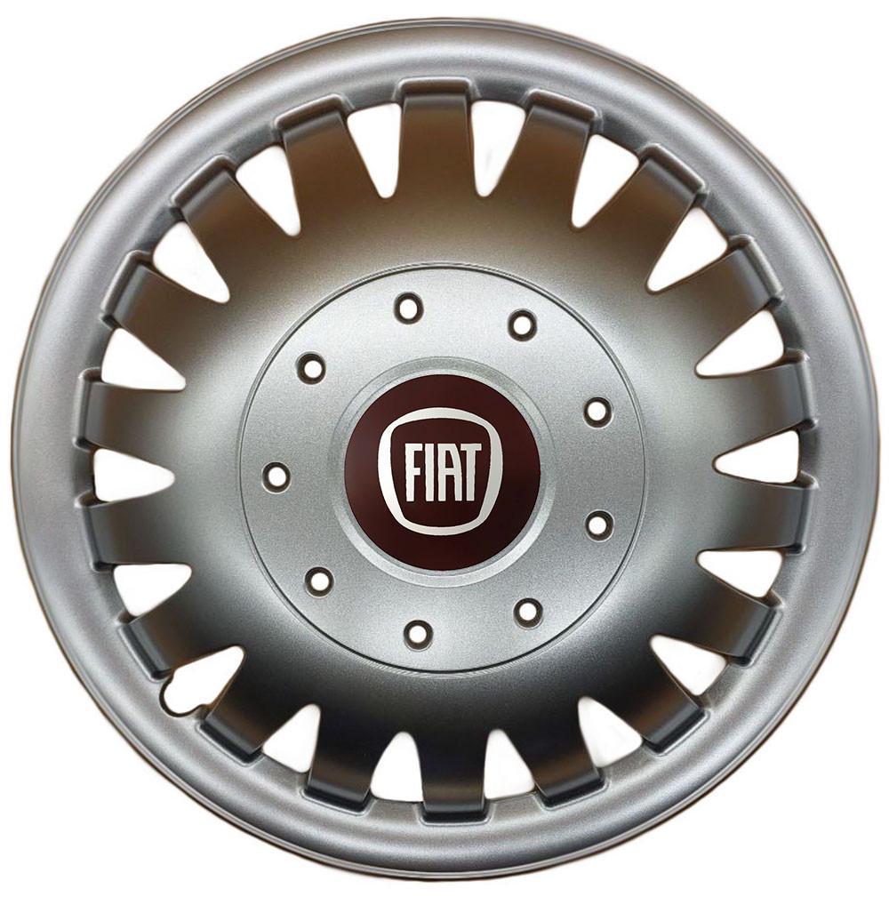 Колпаки SJS 320 с логотипом Fiat R15 4 шт. Серебристый