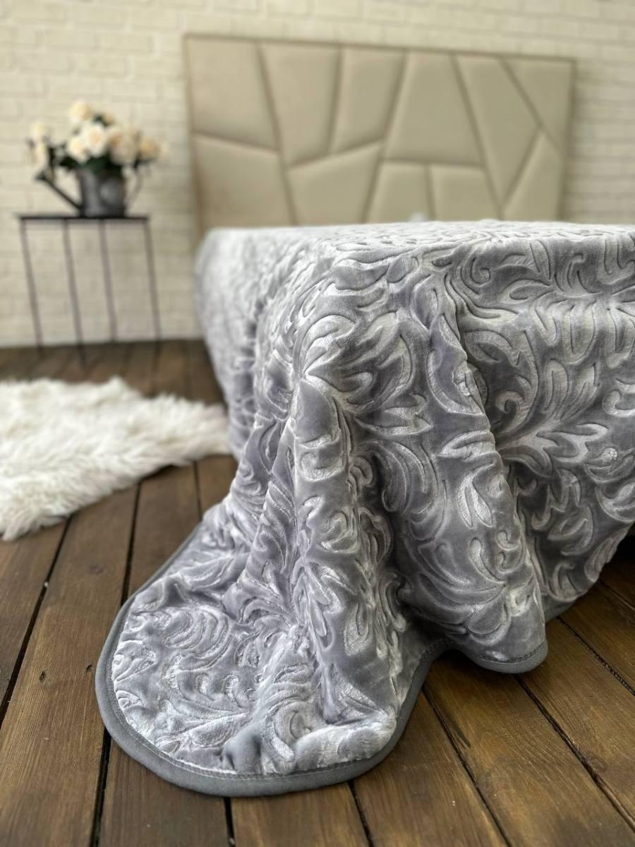 Плед м'який 210х230 см Сірий (Д-plush-pled-002) - фото 4