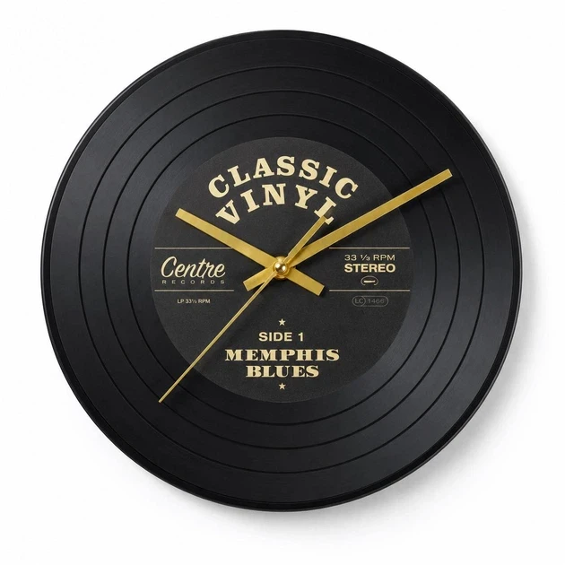 Часы настенные ретро виниловая пластинка Classic Vinyl 30 см Черный Часы настенные ретро виниловая пластинка Classic Vinyl 30 см Черный