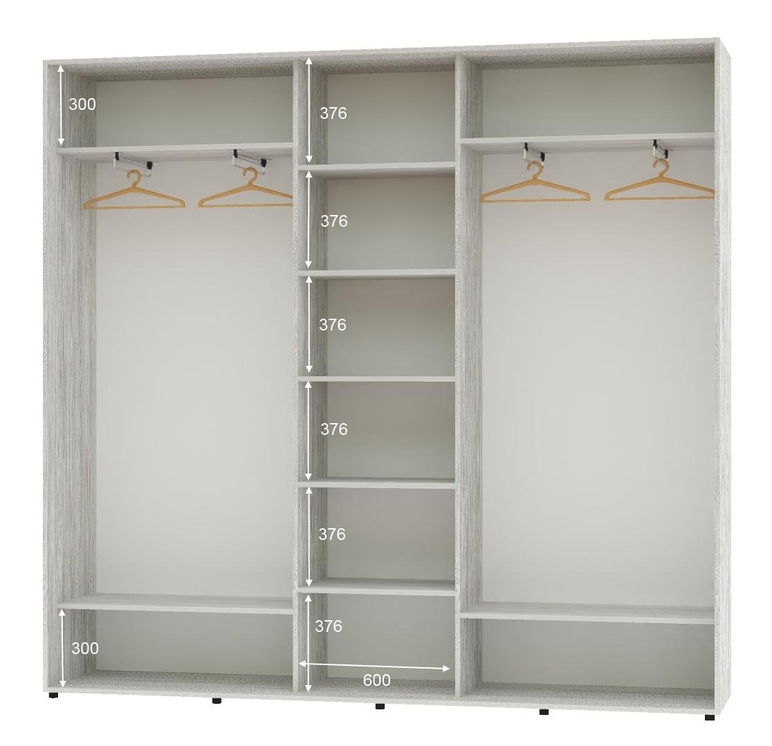 Шкаф-купе трехдверный Алекса ШК-04 ДСП 240х45х230 см Сосна натти - фото 2 Шкаф-купе трехдверный Алекса ШК-04 ДСП 240х45х230 см Сосна натти - фото 2