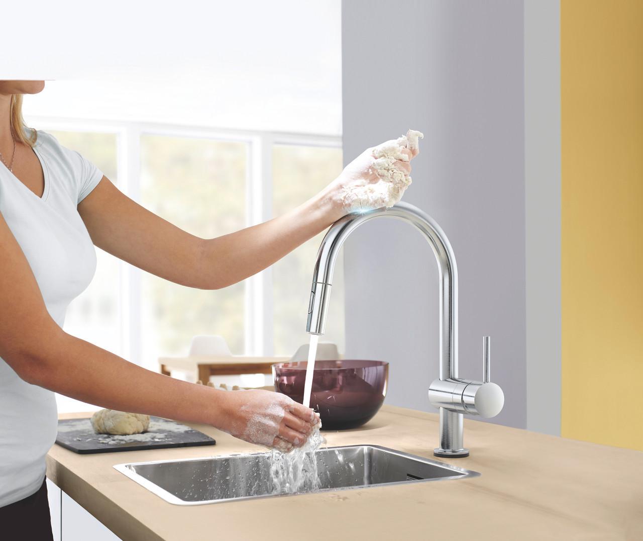 Смеситель для кухни сенсорный Grohe Minta Touch с выдвижным изливом (31358DC2) - фото 2 Смеситель для кухни сенсорный Grohe Minta Touch с выдвижным изливом (31358DC2) - фото 2