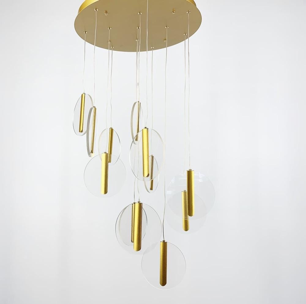 Светильник каскадный с 12 ниспадающими золотыми монетками (9635)