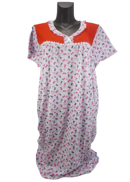 Ночная рубашка женская хлопковая Dollar Club 167-1 р. 54-56 Белый/Красный (1579776024)