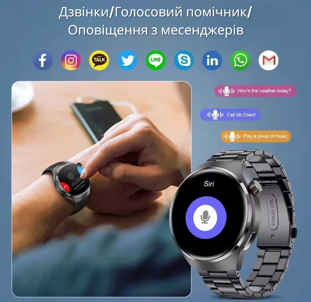 Годинник наручний чоловічий D Pro Line Siri тренування Android/IOS Чорний - фото 3 Годинник наручний чоловічий D Pro Line Siri тренування Android/IOS Чорний - фото 3