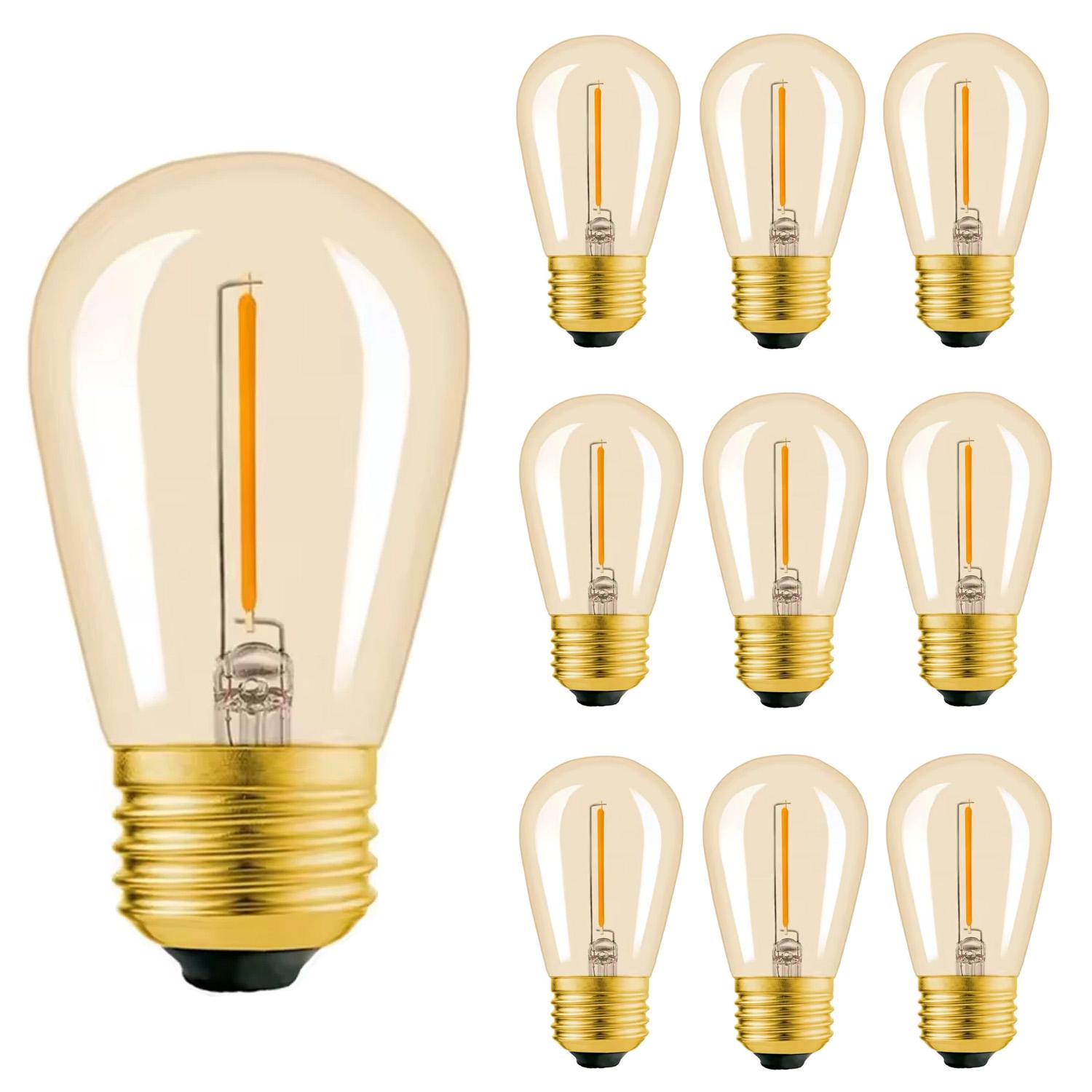 Набор LED ламп Edisons Premium ST45 GOLD E27 1W 2200K 10 шт. прозрачная стеклянная колба