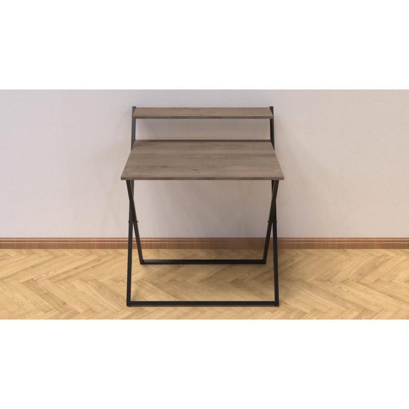 Стіл трансформер Ferrum-decor Kompakt 2 метал/ДСП 16 мм Чорний/Дуб Сонома Трюфель (FRD-104694) - фото 5 Стіл трансформер Ferrum-decor Kompakt 2 метал/ДСП 16 мм Чорний/Дуб Сонома Трюфель (FRD-104694) - фото 5