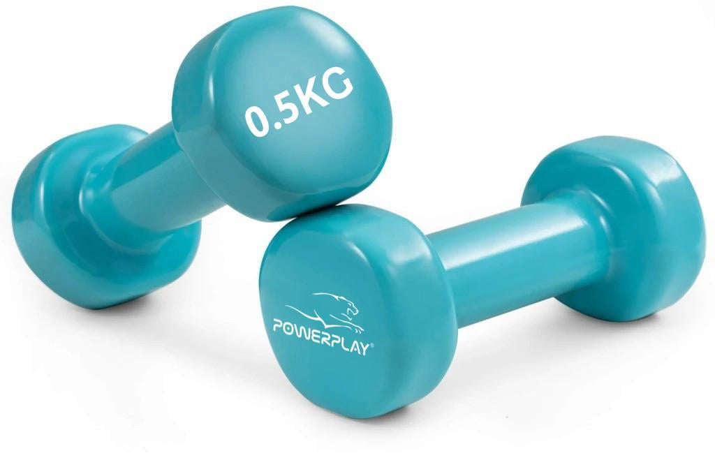 Гантелі вінілові PowerPlay PP_4103 0,5 кг 2 шт. Блакитний (3070039756)