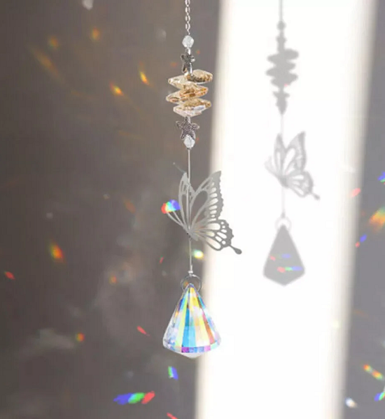 Солнцелов Ловец солнца Бабочка с кристалом и морскими звездами (FK009-4)