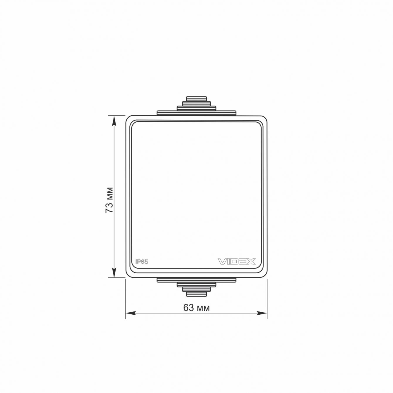 Вимикач зовнішній одноклавішний Videx Binera IP65 Сірий (VF-BNW11-G) - фото 3