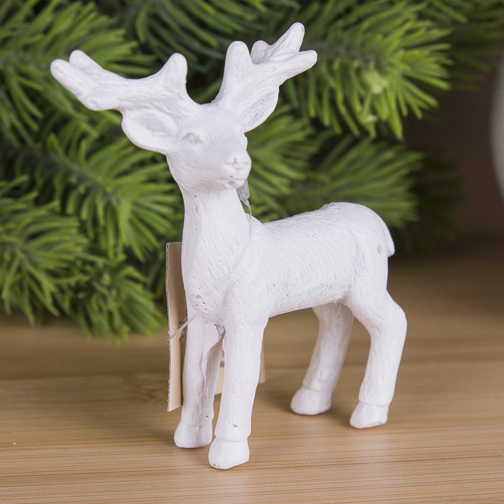 Статуетка Олень стоячий 8 см Білий (1039-2)
