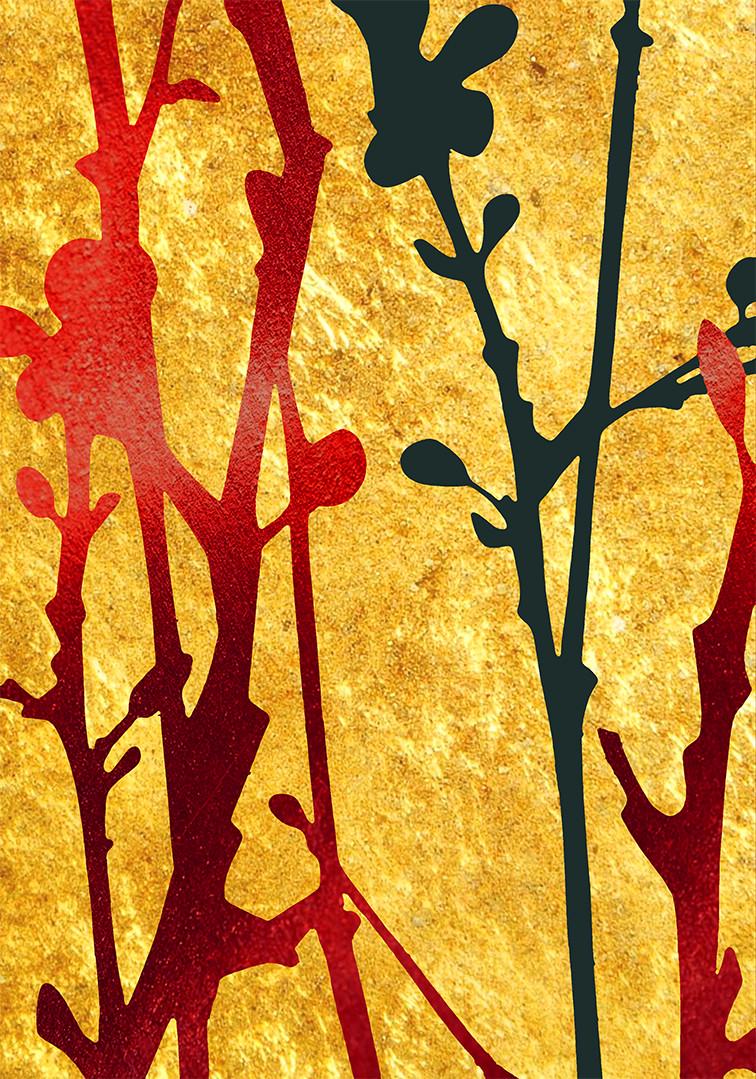 Картина по номерам Веточки в золоте 28x40 см (RB-0850) Картина по номерам Веточки в золоте 28x40 см (RB-0850)