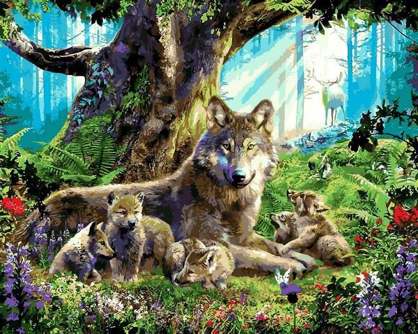 Картина по номерам Babylon "Волчица с волками 40x50 см (VP1358) Картина по номерам Babylon "Волчица с волками 40x50 см (VP1358)