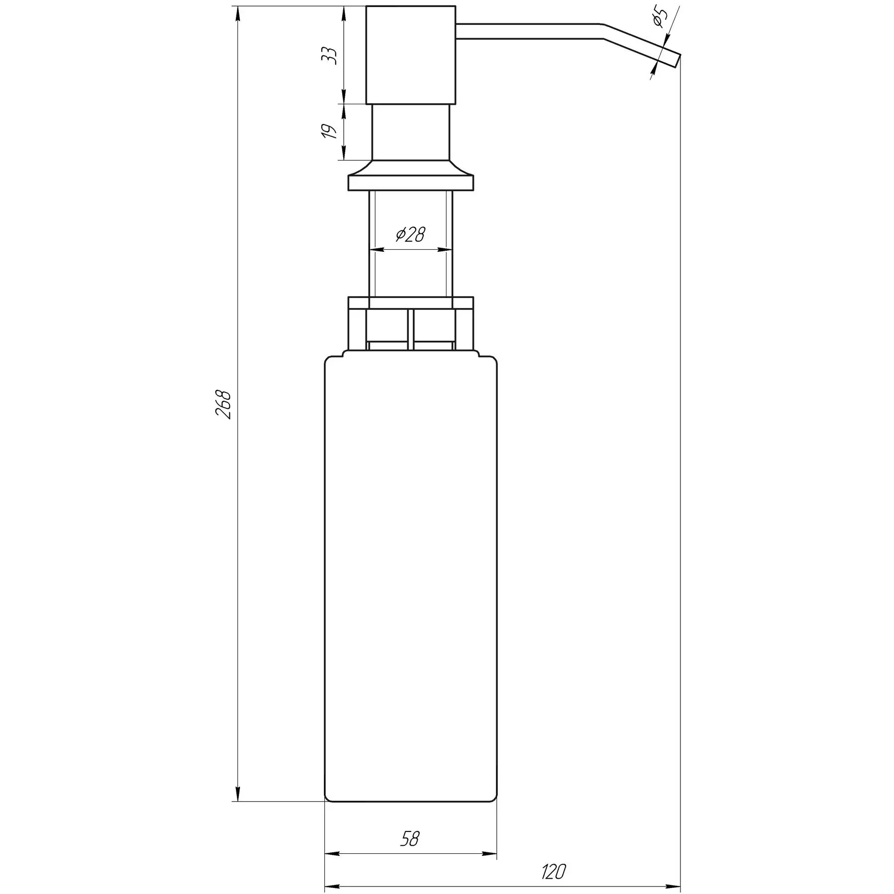 Дозатор рідкого мила вірізний Globus Lux BS8444 (GSR-000021203) - фото 3