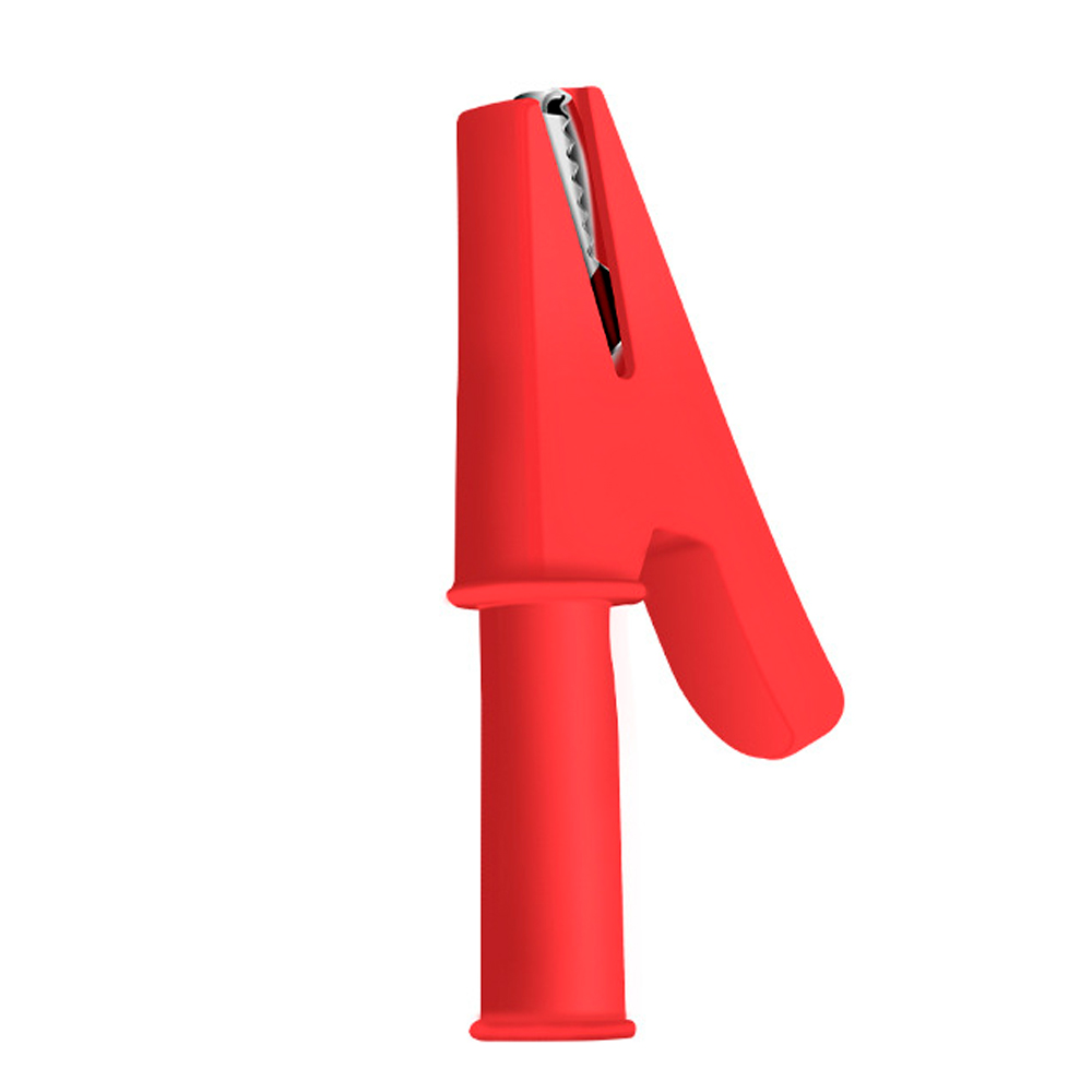 Зажим тестерный крокодил 30А эластичный резиновый кожух 56 мм Красный (YUT_V7035)