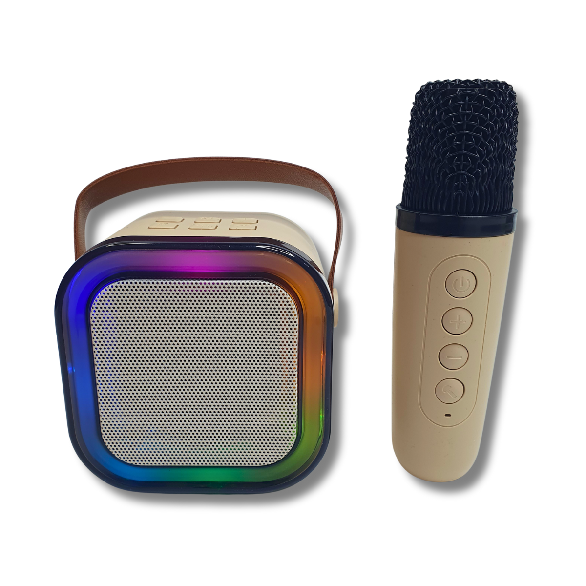 Караоке детское портативное мини с одним беспроводным микрофоном (K12-Beige)