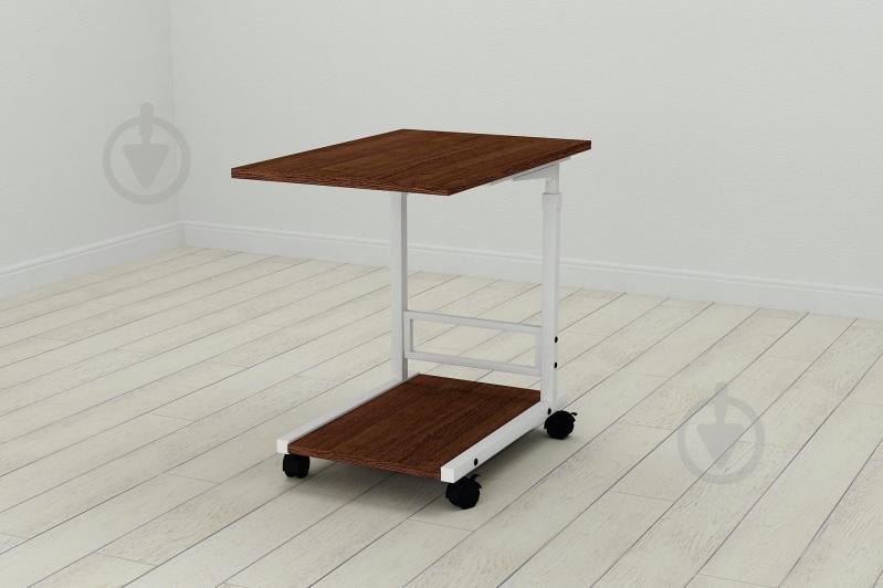 Стол приставной Ferrum-decor Френу 62x40x60 металл Белый ДСП Венге 16мм (FRE0010)