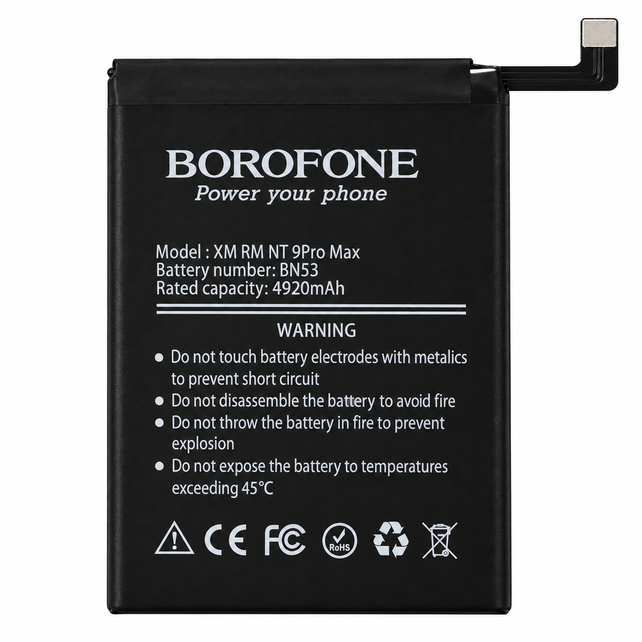 Акумулятор Borofone BN53 для Xiaomi Redmi Note 10 Pro/POCO M2 Pro (29769145)