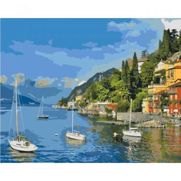 Набор для росписи по номерам Идейка Городской пейзаж береговой отдых 40х50 см (КНО2164-mt)