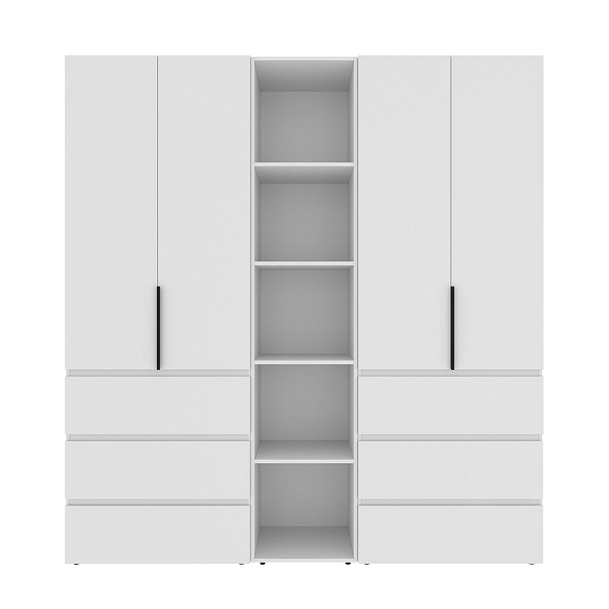 Шкаф распашной комбинированный ART IN HEAD №6 Light 2000x500x2200 мм Белый бриллиант (GALTK061000000) - фото 1 Шкаф распашной комбинированный ART IN HEAD №6 Light 2000x500x2200 мм Белый бриллиант (GALTK061000000) - фото 1