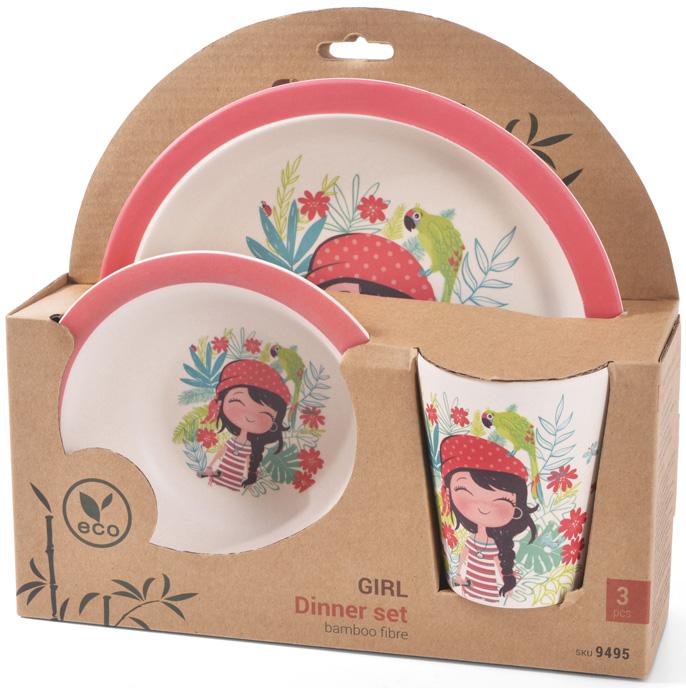 Набор детский Fissman Девочка 3 пр. бамбуковое волокно (FN-9495) Набор детский Fissman Девочка 3 пр. бамбуковое волокно (FN-9495)