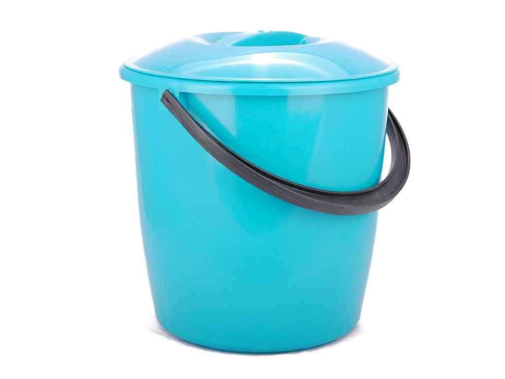 Ведро Мед пластиковое пищевое с крышкой 8 л Бирюзовый (101952)